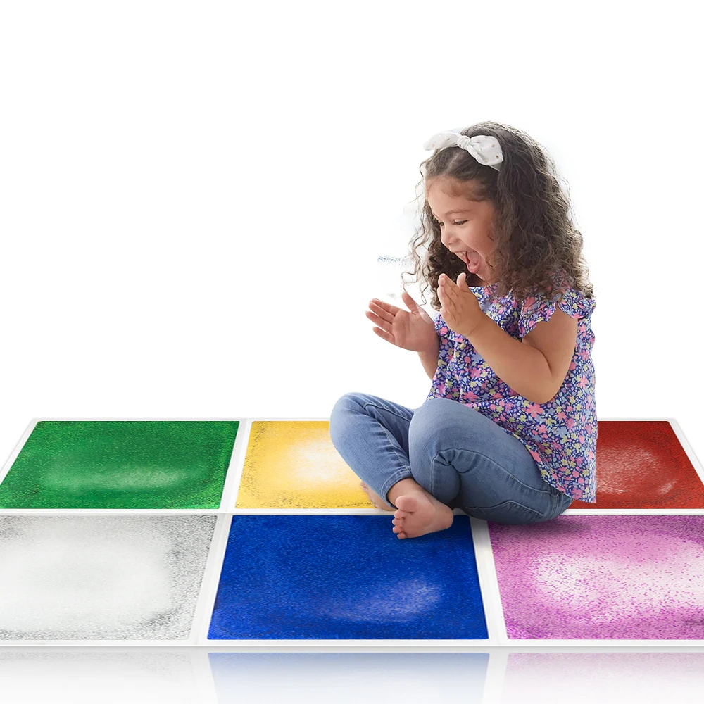 Hot Selling TikTok Early Sensory Education Toy Gilded Sensory Liquid Floor Tiles for Autistic Children Easy Squeeze Design