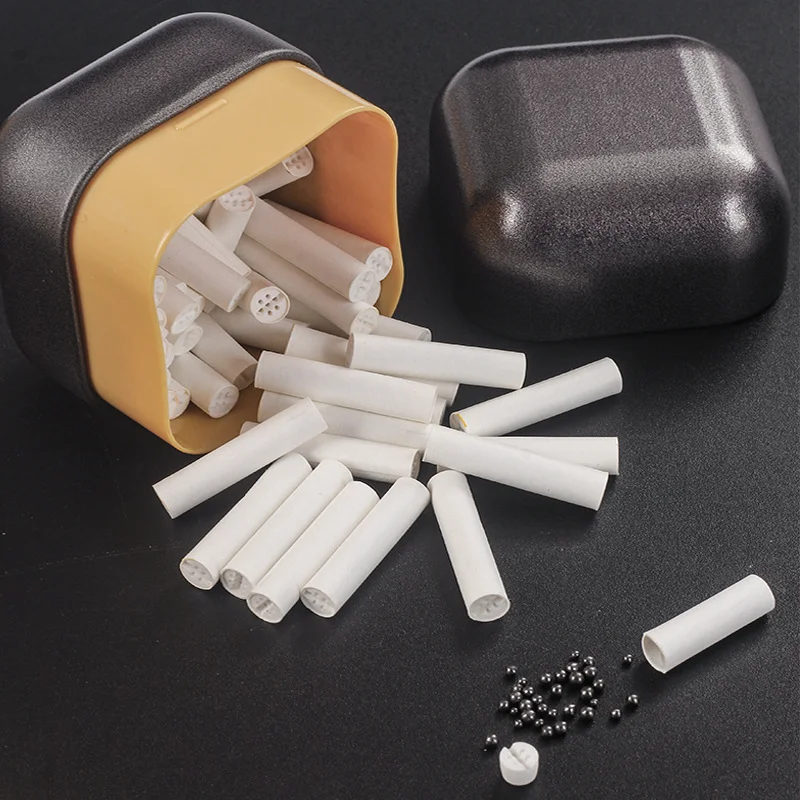 cigarette paper filter Tobacco Smoking Pipe Filters 9mm Activated Carbon Tube Paper Filter Double  Plastic Sided Smoking Active Charcoal Tools
