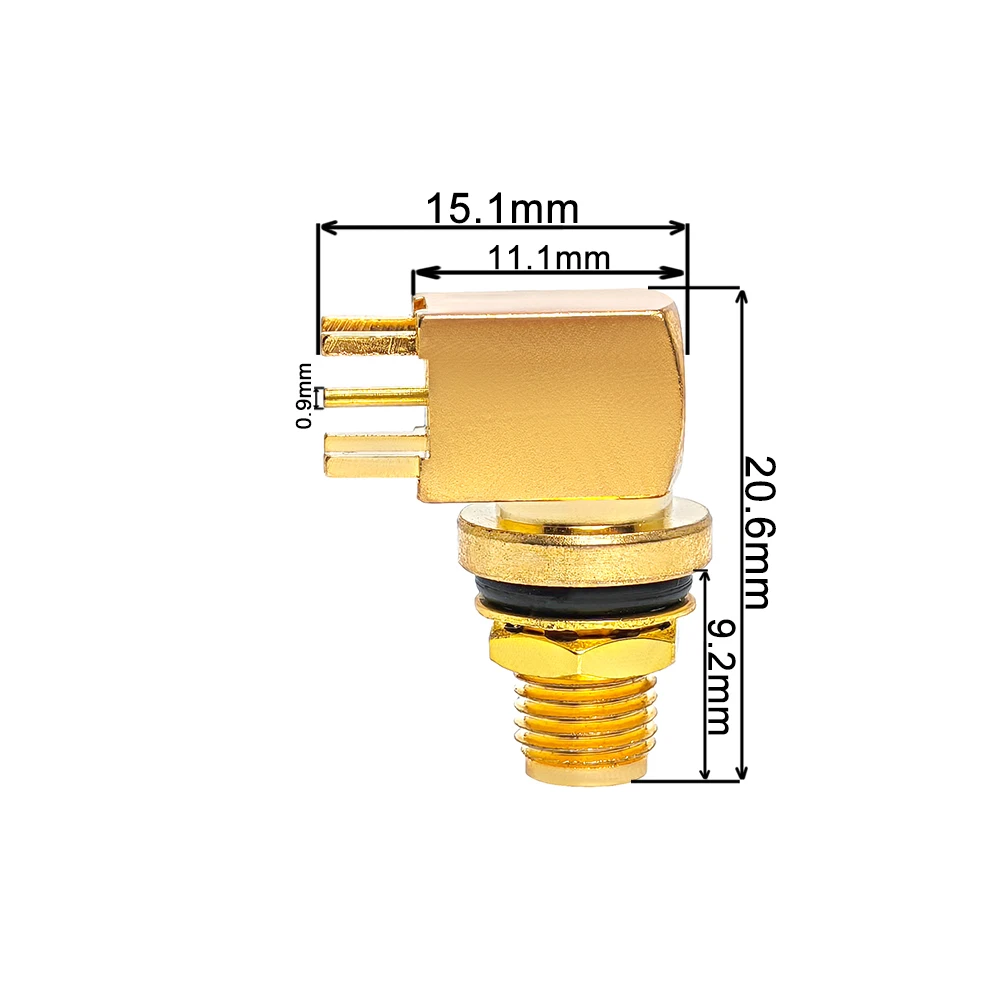 Factory Directly SMA Series Coaxial Cable Connector Edge SMA Female Jack Bulkhead with Ring  Solder for PCB