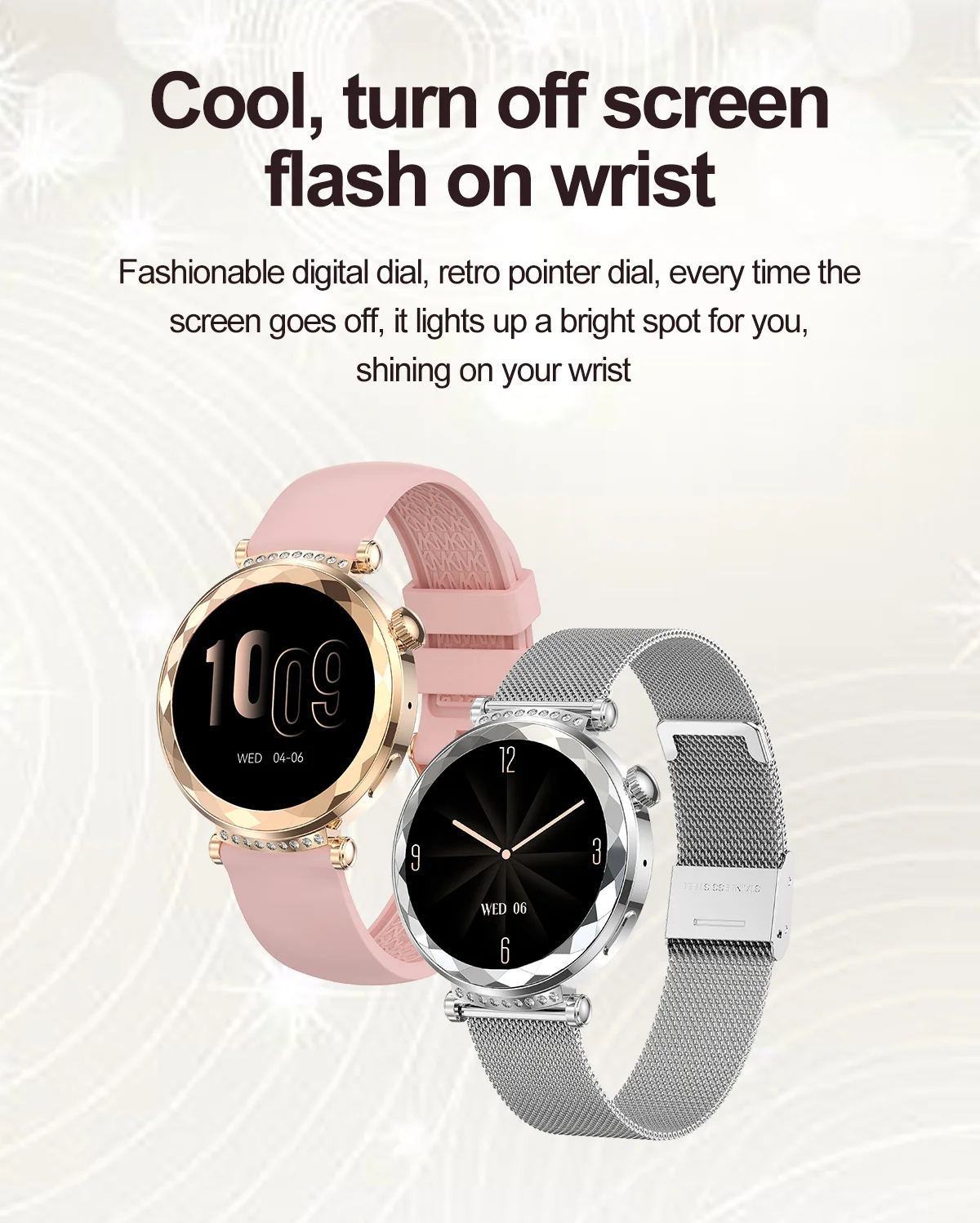 HK88 Smartwatch for Lady BT Call IP68 Waterproof 1.19inch Amoled Screen Women's Health Heart Rate Fashion Smart Watch 2025