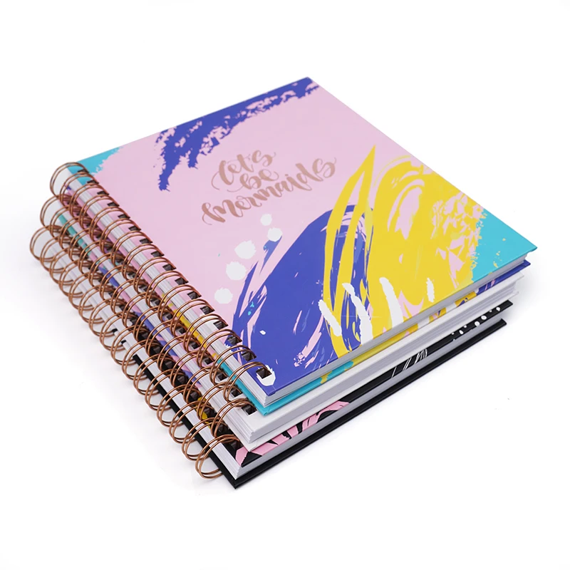 Новое поступление 2022 года блокнот на спирали в твердом переплете из фольги с тиснением под розовое золото