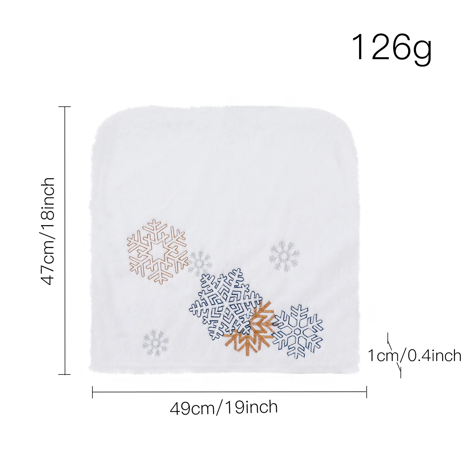 New Nordic Style Embroidery Snowflake Pine Tree Printed Christmas Chair Back Covers for Dining Room Plush Chair Seat Cover