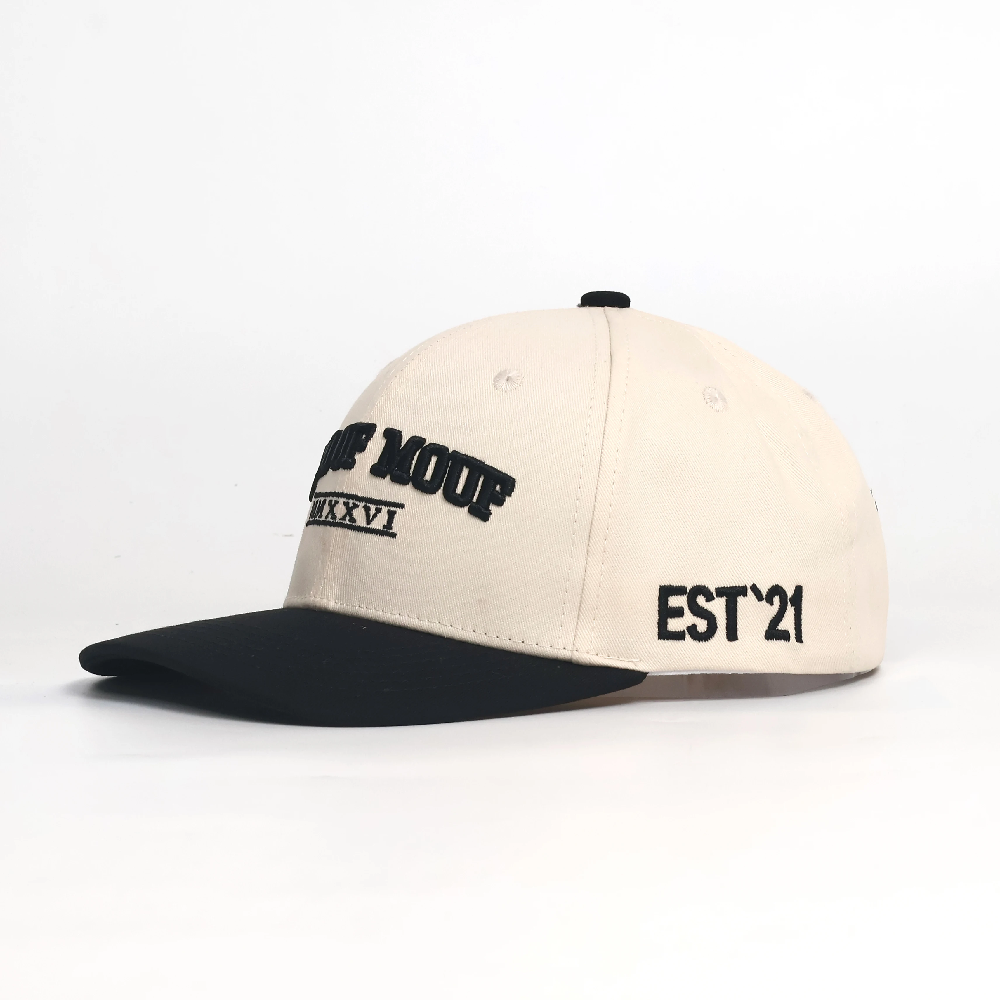 Cappellini snapback da baseball neri con logo ricamato personalizzato, cappellini da matrimonio bicolore_voghion.com