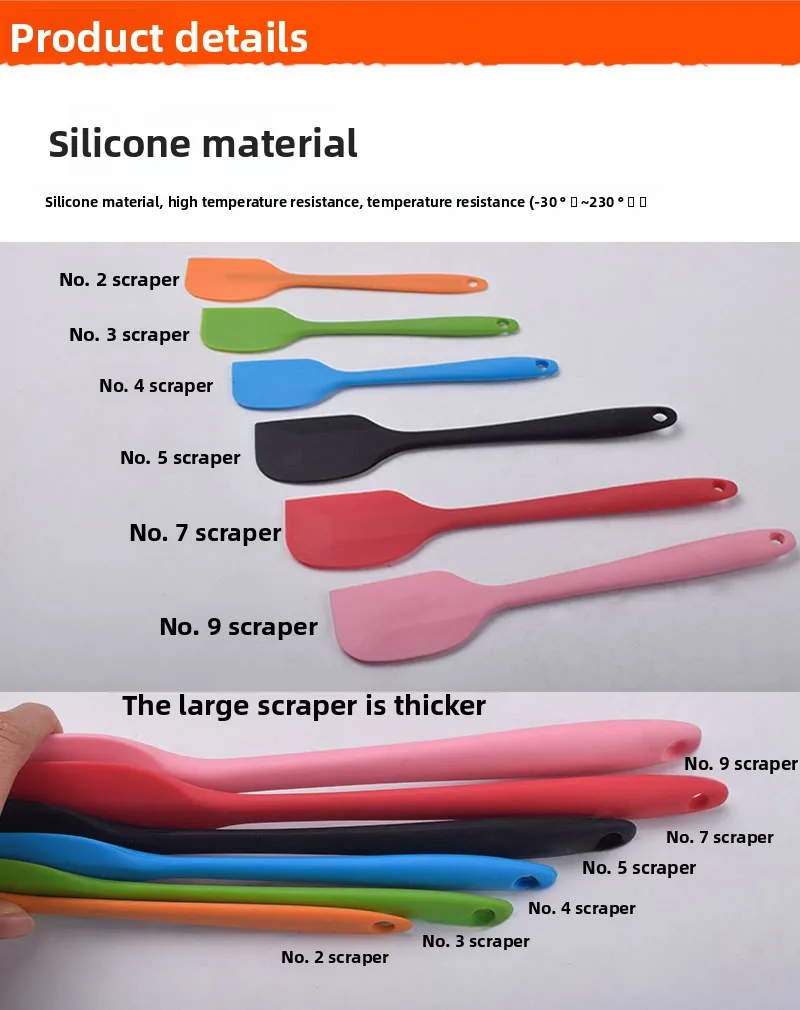 Integrated Full-Coverage Transparent Silicone Spatula Mixing Cream and Butter Rubber Scraper Cake Baking Tool for Home Use supplier