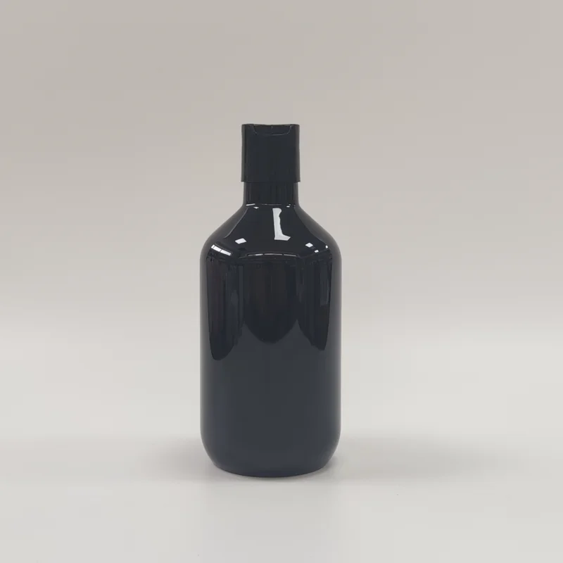 Custom Luxury Matte Black Frosted PET Plastic Emulsion Pump Bottle 500ml Shampoo Bottle Cosmetic Packaging
