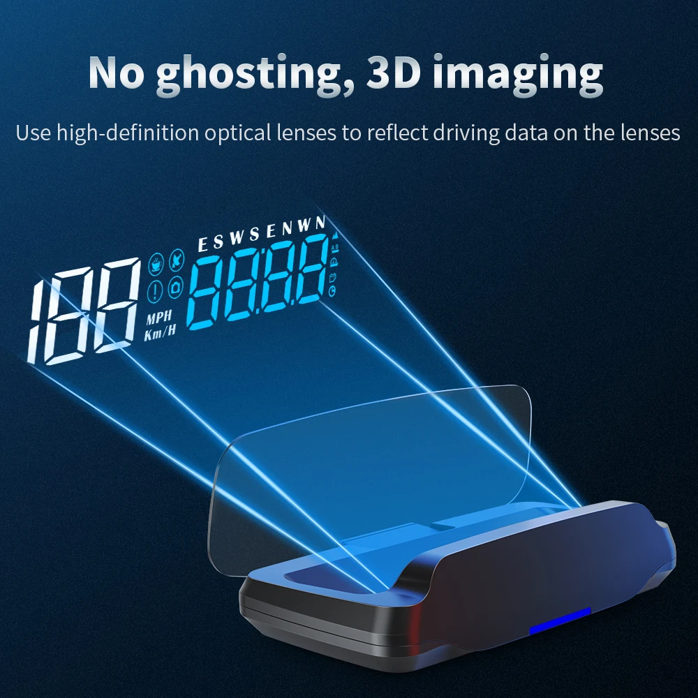 WIIYII Hud Mirror Display C7 Gps Popular Speedometer Hud Display Clock Compass Head up Displays  for Car