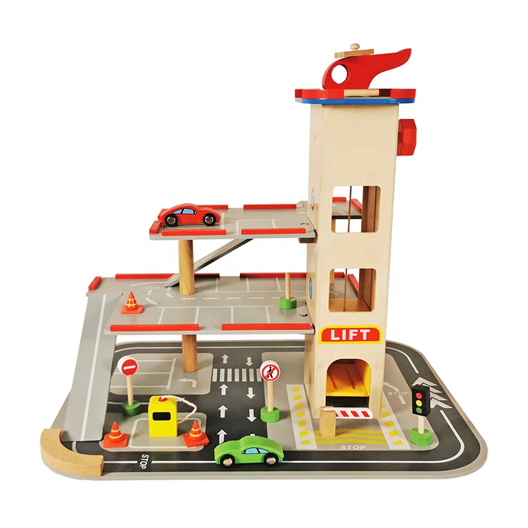 Простая и классическая детская деревянная игровая стоянка, игрушка для игры в дом и имитации рабочих сцен