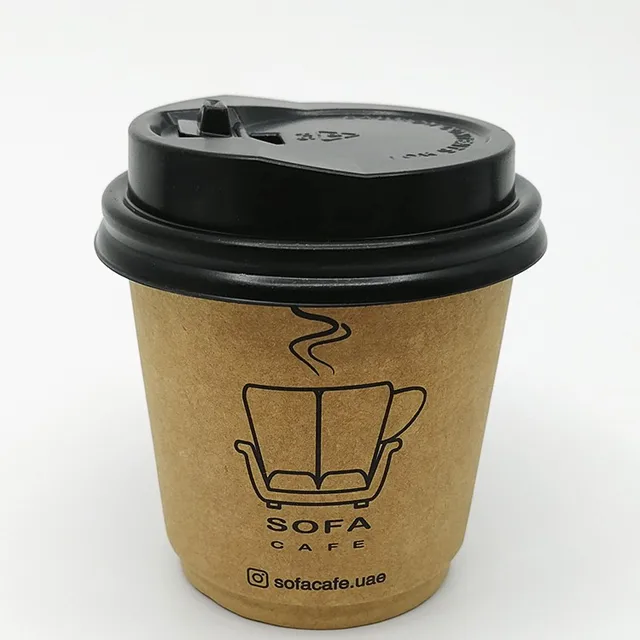 6/8/12oz double wall coffee cup  hot drink paper cup with lid$0.