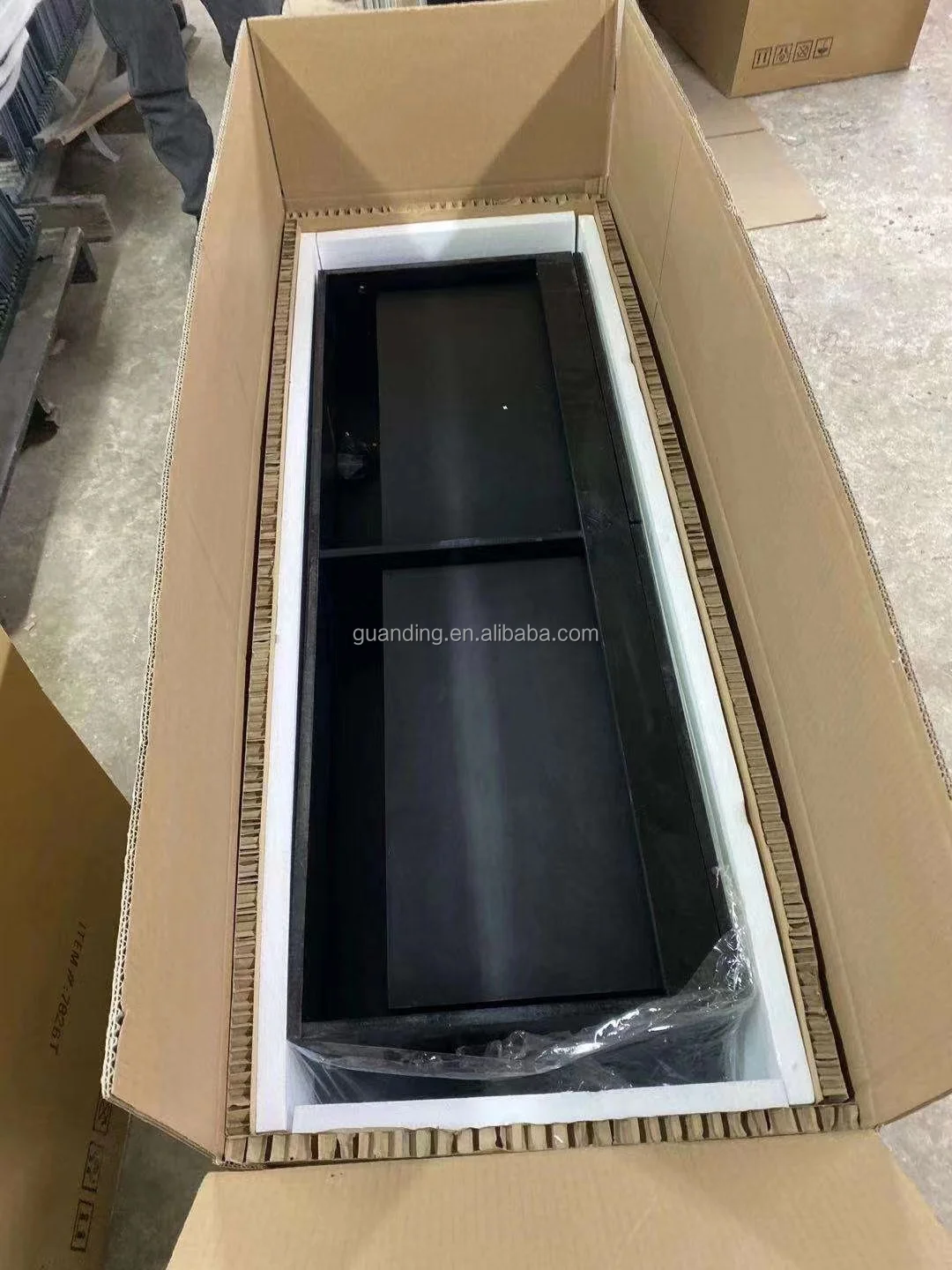 Modern Crushed Sparkle Crystal Mirrored Glass Wine Tv Stand