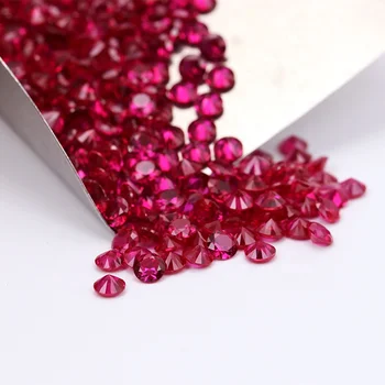 wholesale price 5# red ruby loose gemstone round lab created corundum synthetic ruby