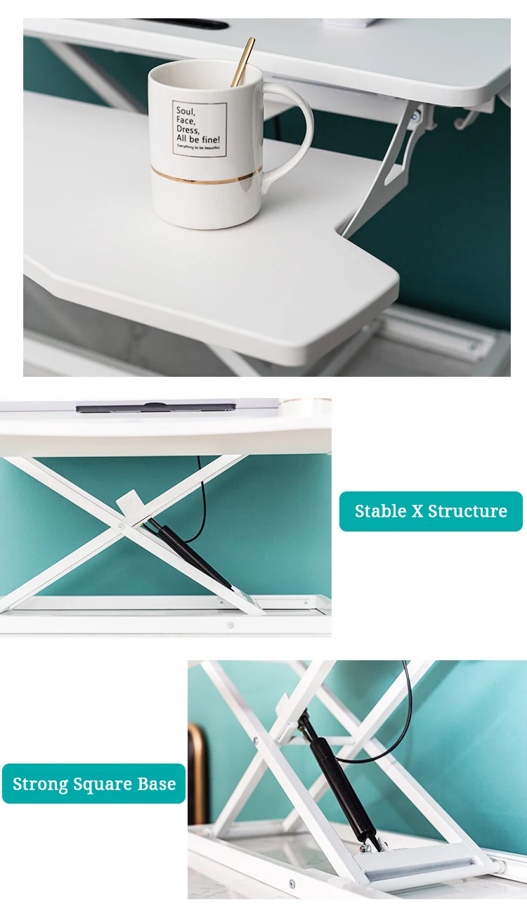 Custom Ergonomic Pneumatic Gas Spring Desk Riser Height Adjustable ...