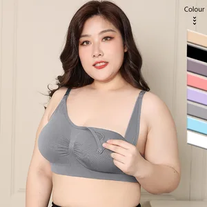 Women's Plus Size Anti-Sagging Lactation Bra Comfortable Thin Postpartum Nursing Bras Convertible Straps Cup for Pregnant Women