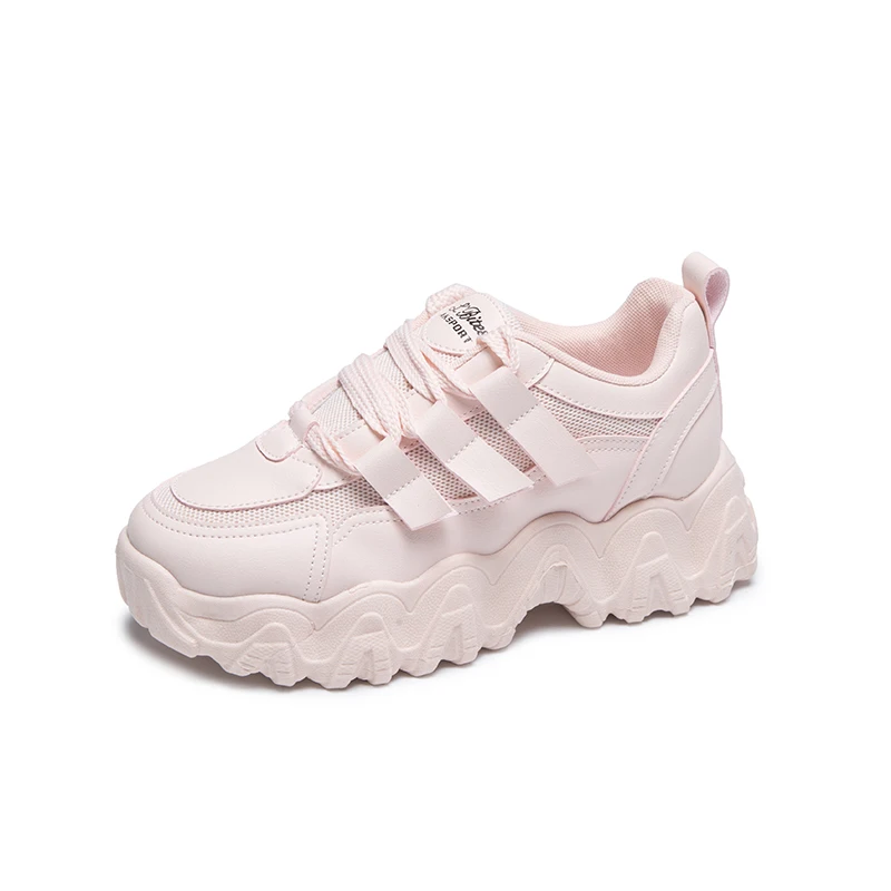 chunky platform sneakers pink
