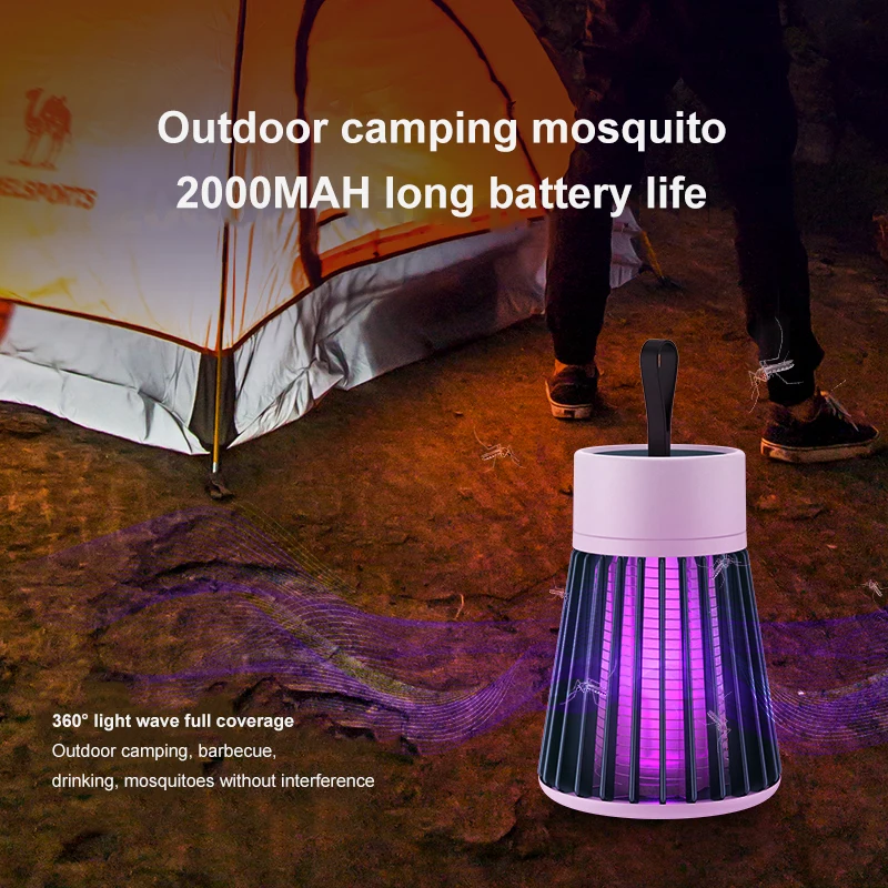 SJZ OEM/ODM Non-toxic High Voltage 1200MAH Indoor/Outdoor Eco-Friendly Electric LED Mosquito Trap Killer Lamp USB Mosquito Lamp factory