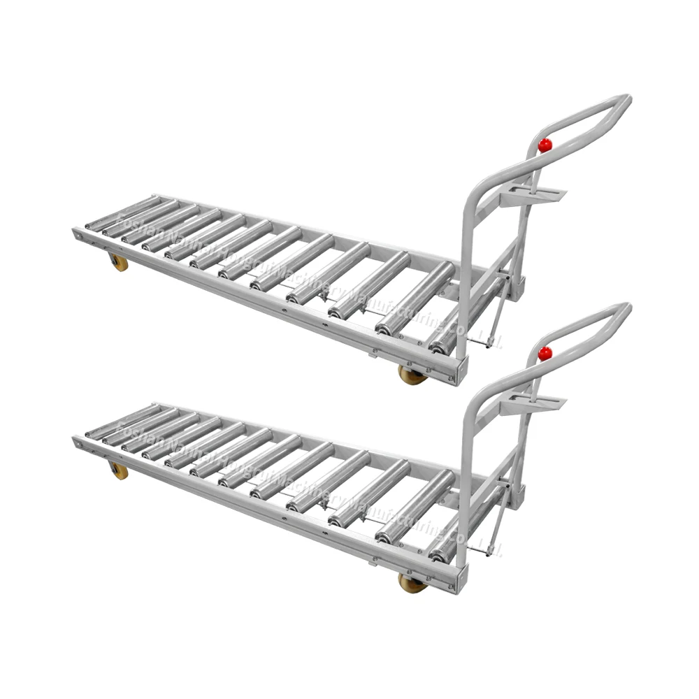 Heavy moving roller rail trolley for panel transport