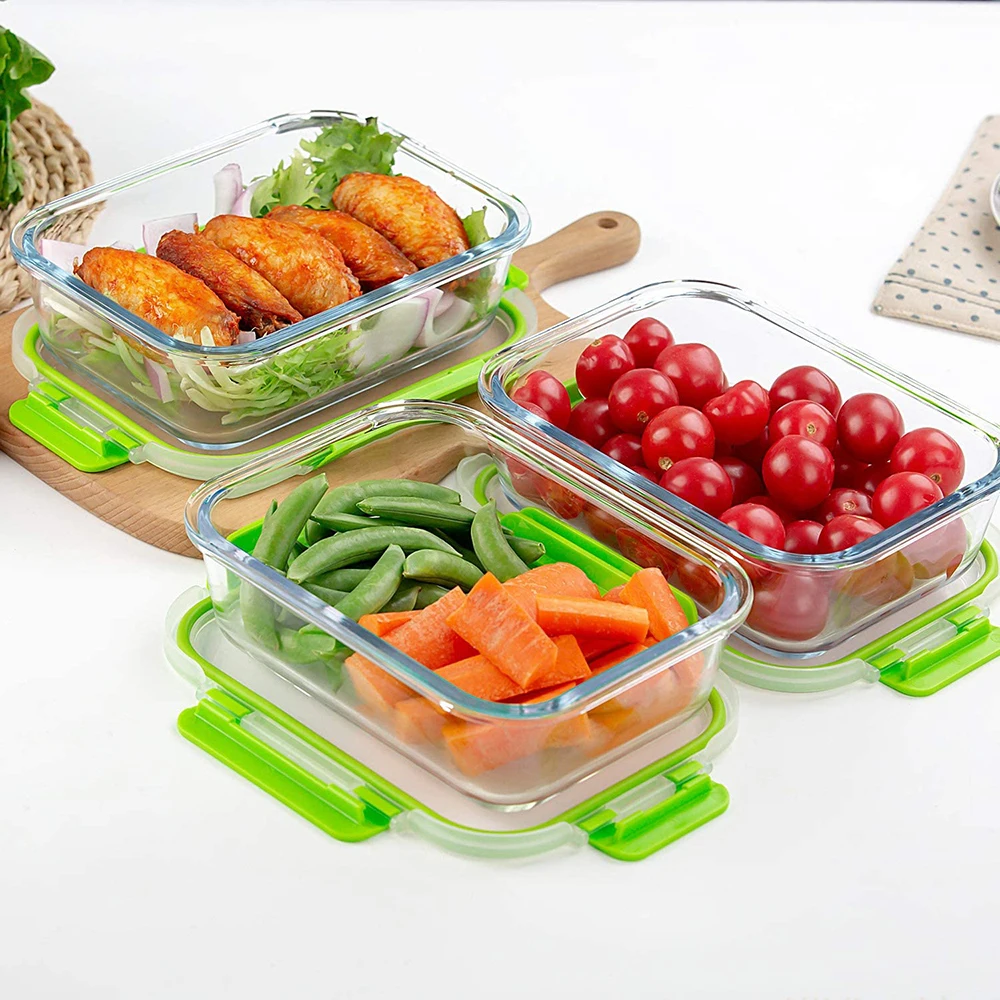 10 Pack Glass Food Storage Containers,Glass Meal Prep Containers With