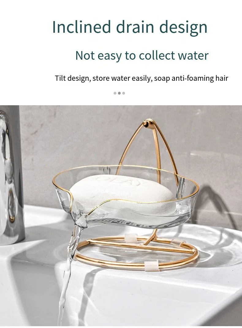 Light luxury swing soap soap box Home free punching creative cradle soap dish drain storage bathroom shelf supplier