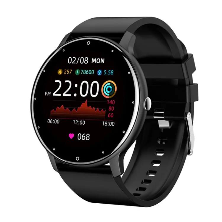 Легкий дизайн, сенсорный экран, Reloj Inteligente, пульсометр, фитнес, спорт, умные часы, мониторинг здоровья, умные часы ZL02