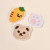 Carrot and bear footprint embroidery patch