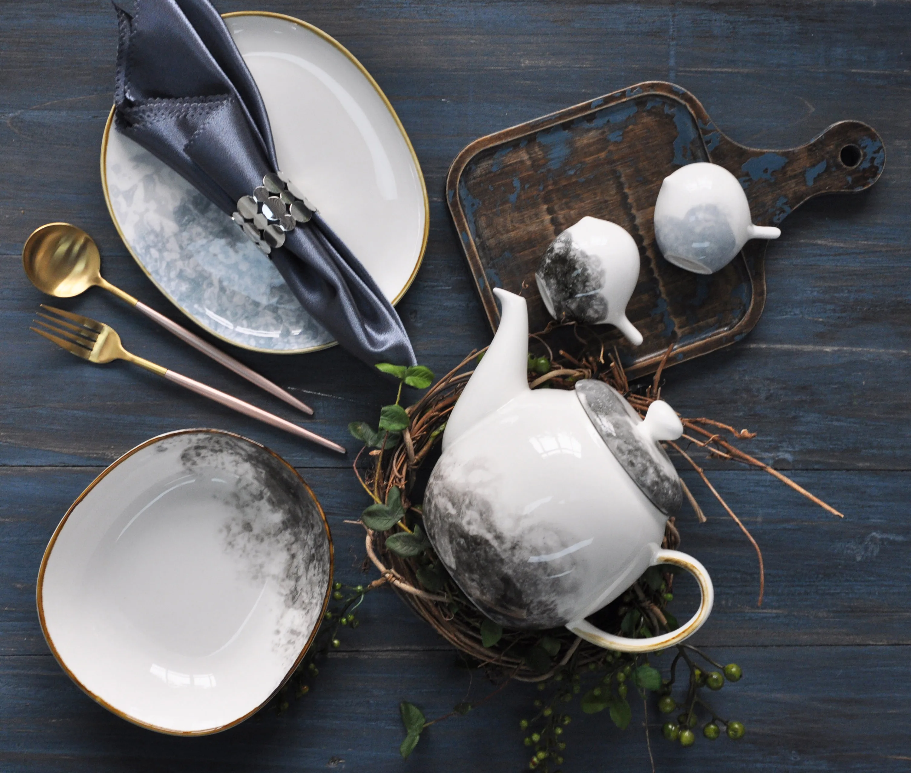 Wholesale Japanese Style Unique Hotel Restaurant Ceramic Tea Straight