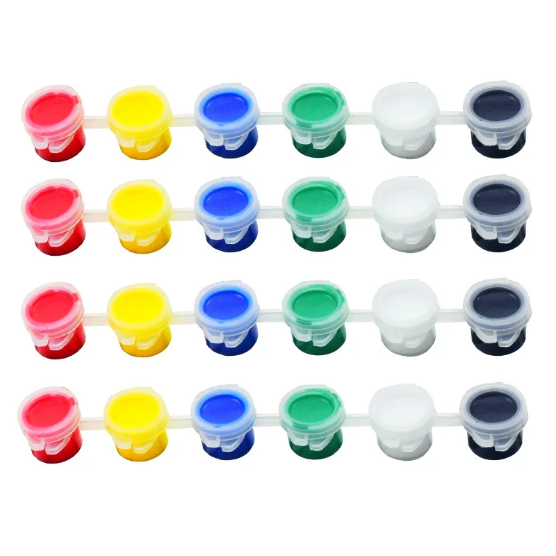 6 Colors Acrylic Paint Set For Paint By Numbers Clothing Textile Fabric