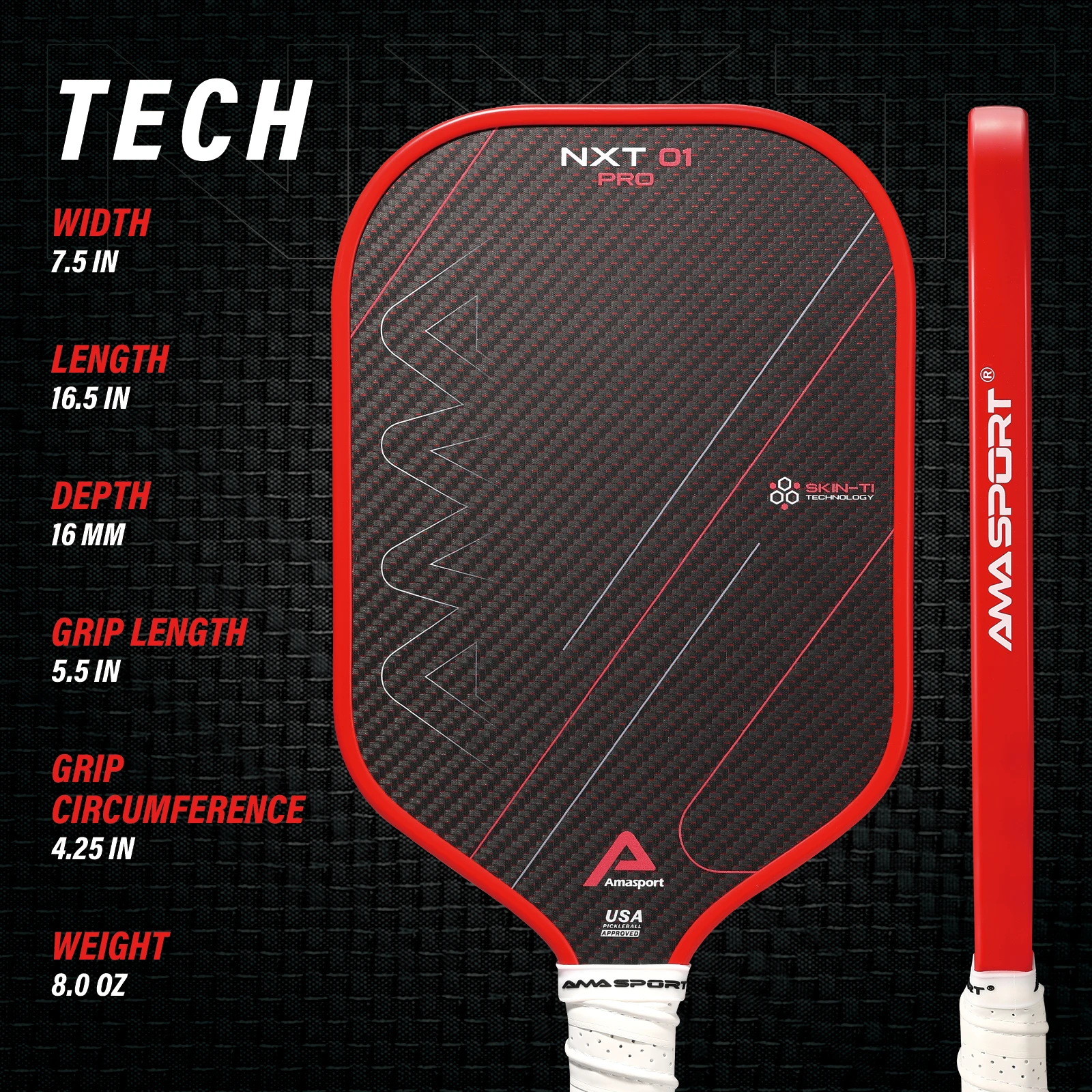 AMA SPORT NXT01 Ti - High Quality Pickleball Racket