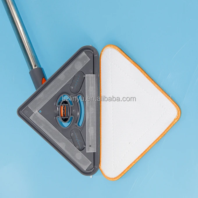 Швабра для окон двойного назначения с регулируемой ручкой, утолщенная, Влажная и сухая, треугольная вращающаяся швабра, новый дизайн