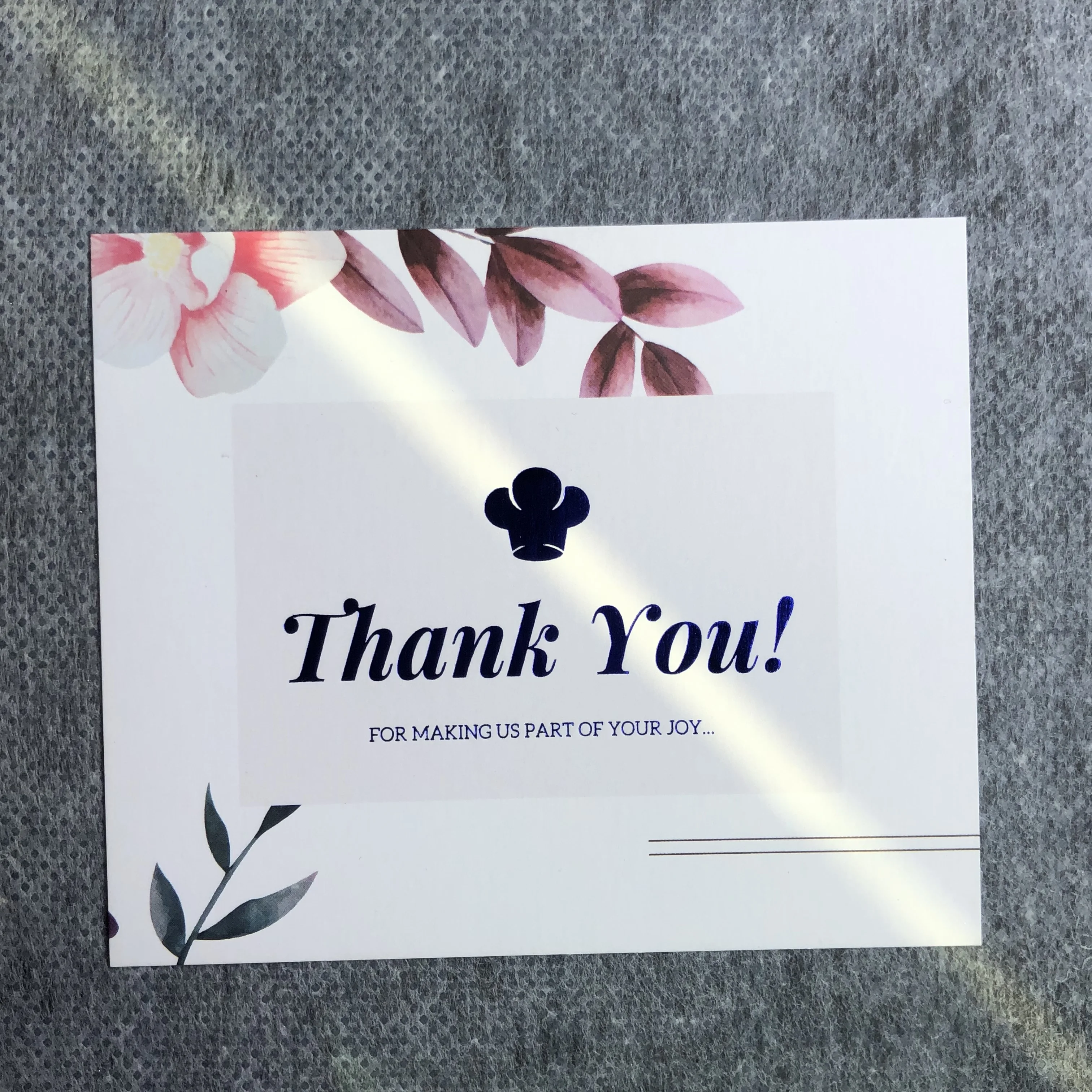 Foil Thank You Cards With Logo,Thank You Card Gold Custom Logo