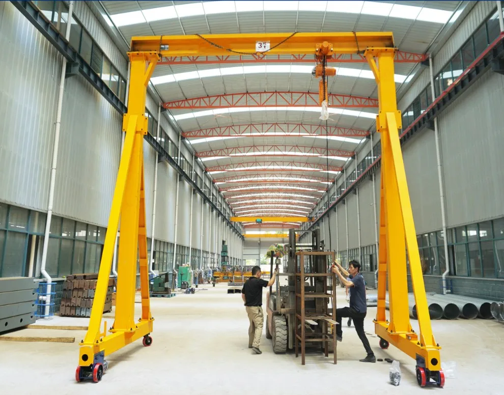 Mini Small Electric Mobile Gantry Crane 1 2 3 5 10 Ton Workshop Portal ...