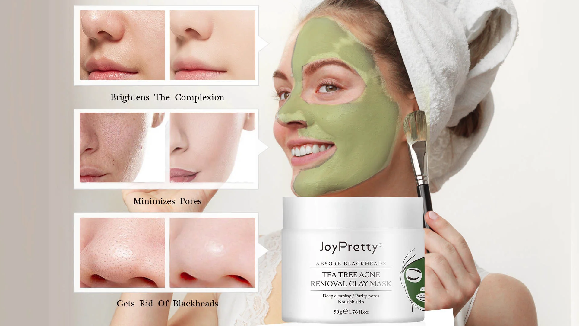 private label organic natural bentonite clay mask tea tree mask