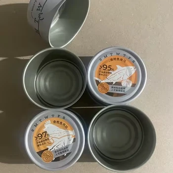 Wholesale Top Quality Round Metal Tinplate Tin Cans For Caviar /Tuna/Fruit Packaging Empty Meat Can with easy open lids