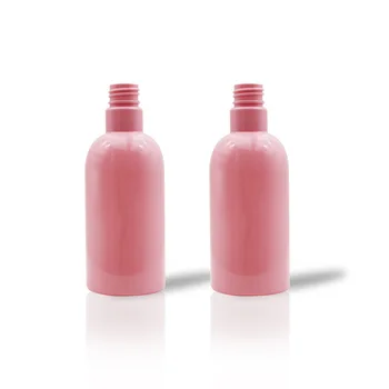High quality 280ml pink plastic bottle pet with lotion pump for shampoo bottle packaging