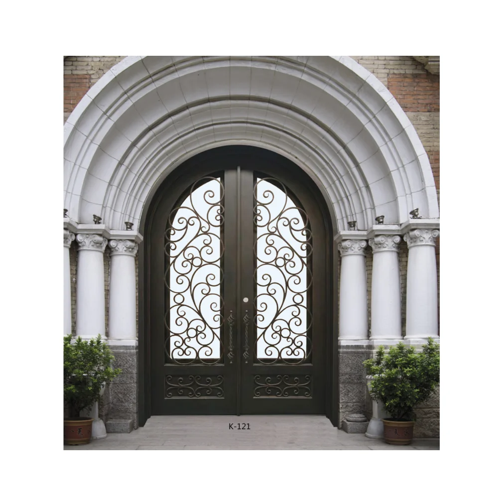 Door Main Surface Pattern Finish Mount Wmetalt Iron Gates Style Steel New Modern Design Cheap Price Latest Europe Village Villa