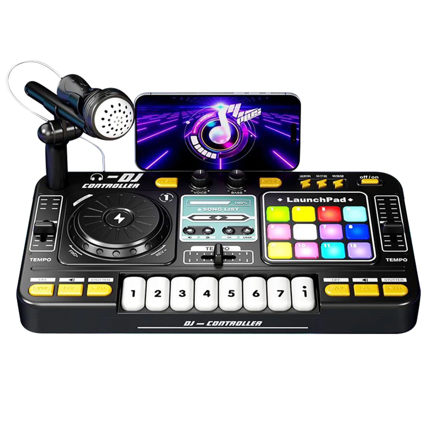 New DJ Mixer Toy Musical Instruments Toys DJ Toys Set for Kids with 12 Tracks and 3 Music Styles