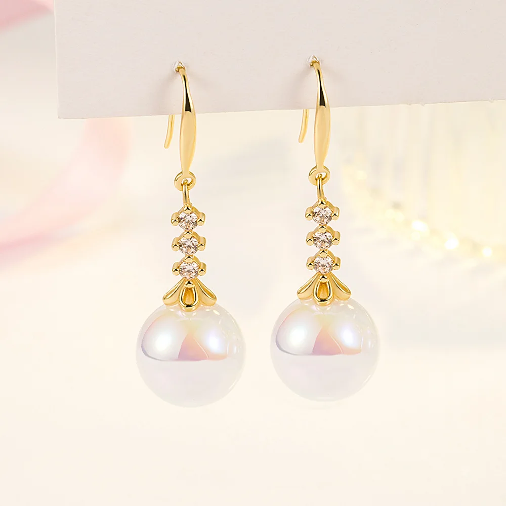 2025 New Romantic Pearl Zircon Water Drop Earrings