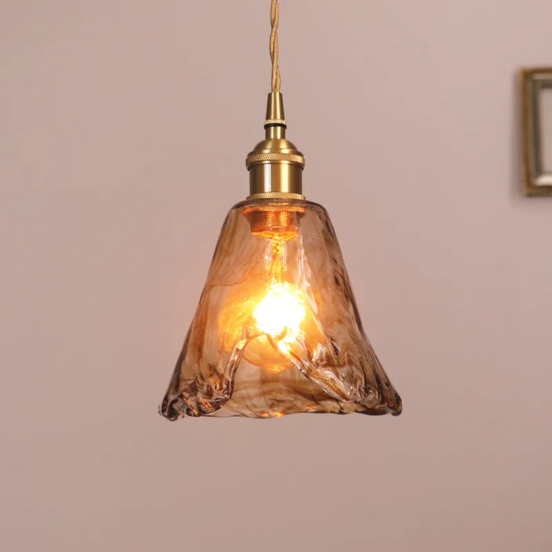 Illuminazione della lampada da casa colgante de cristal ámbar e27 for interior Lámpara de cristal de estilo vintage