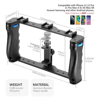Neewer Aluminum Smartphone Video Rig, Filmmaking Case,Video Stabilizer Grip Tripod Mount for Videomaker Film-Maker Video-grapher detail image