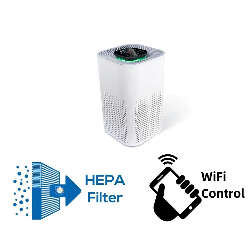 Portable Wifi Control Smart Low Noise Air Purifier For Home With True