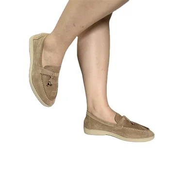 Spring autumn Khaki British style retro casual shoes flat shoes ladies