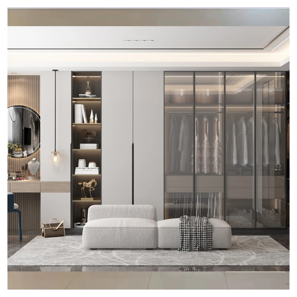 Top Quality New Modern Home Customized Wood Wardrobe Build In Design for Dressing