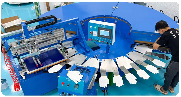 Machine Color Dots Gloves&Socks PVC/Silicon Gel Dots Dispenser Screen Printing Machine ...