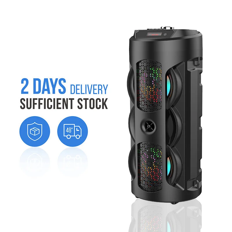 Portable Super Bass Bluetooth Speaker with LED, FM/USB/SD Support