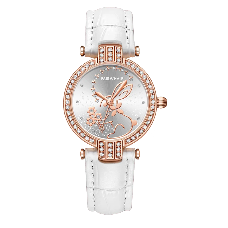 Luxury Chinese Rabbit Year Design Watch with Diamond Quartz