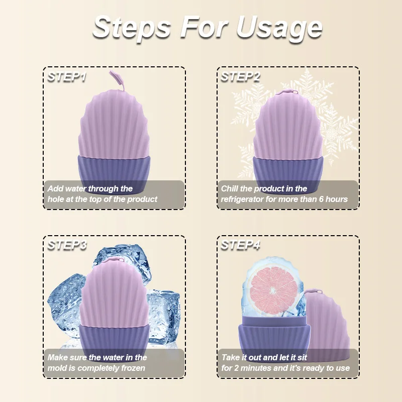 Silicone Beauty Ice Box Makeup Tool Shell Facial Mask Ice Box Eye Massage Face Soothing Mold manufacture