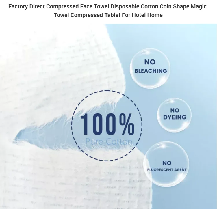 Factory Direct Compressed Face Towel Disposable Cotton Coin Shape Magic ...