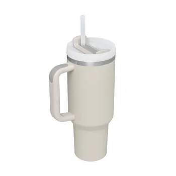 H2.0 Stainless Steel Vacuum Insulated Tumbler Mug 40oz with Lid and Straw for Water Iced Tea or Coffee Car Hold Cup Tumbler Mug