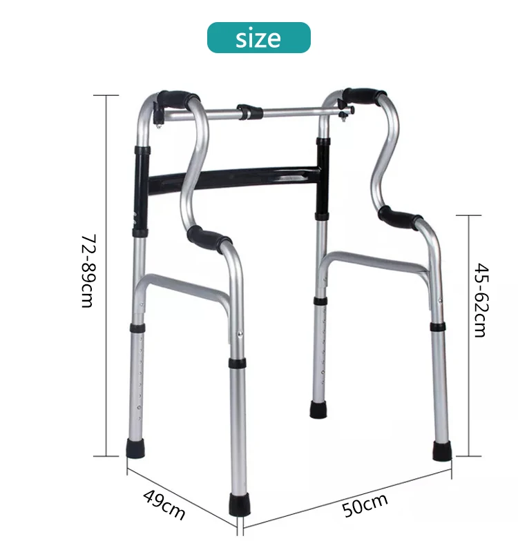 Orthopedic Adjustable Stand Up Walker Aids Outdoor Double Bend Folding