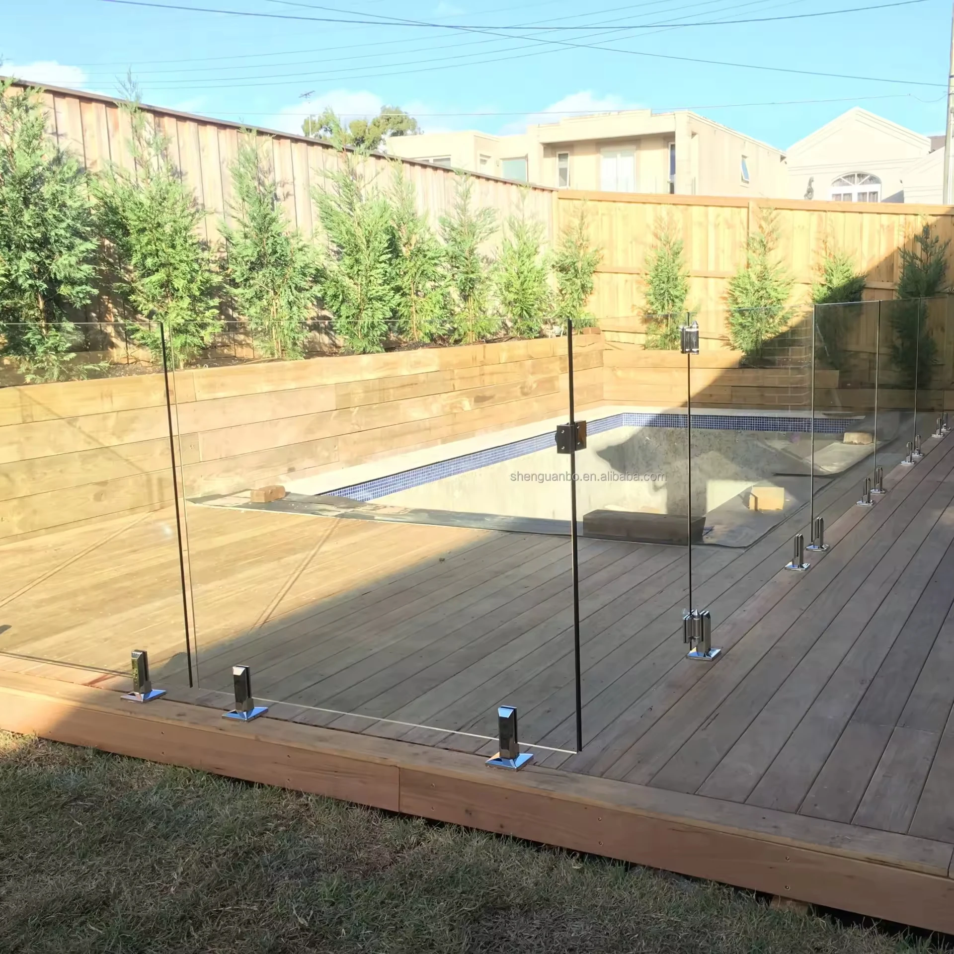 Frameless Glass Railing Balustrade Balcony Glass Pool Spigot Glass ...