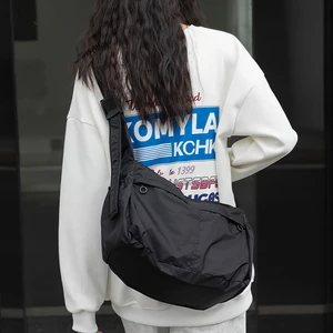 Factory price retro teen shoulder canvas tote bag college student casual canvas crossbody bag men women crossbody bag