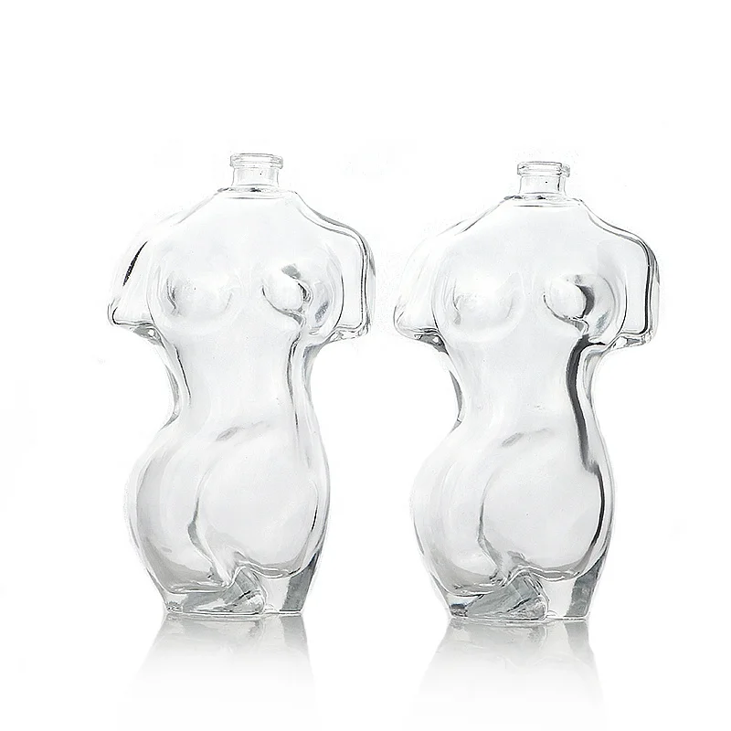 Botol parfum kaca bentuk tubuh wanita, kustom bentuk unik 90ml bentuk badan  kosong